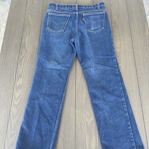 VTG Levis Action Jeans Mens Size 32x30 Bootcut Distressed Stretch Denim USA Made
